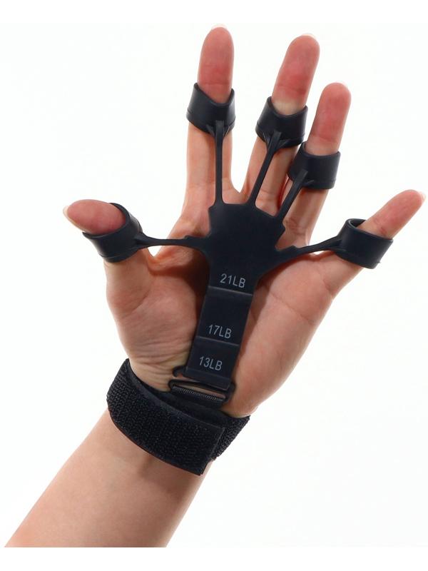 Массажёр для разработки рук и пальцев, с манжетом, 8 × 14 × 2,8 см, цвет чёрный