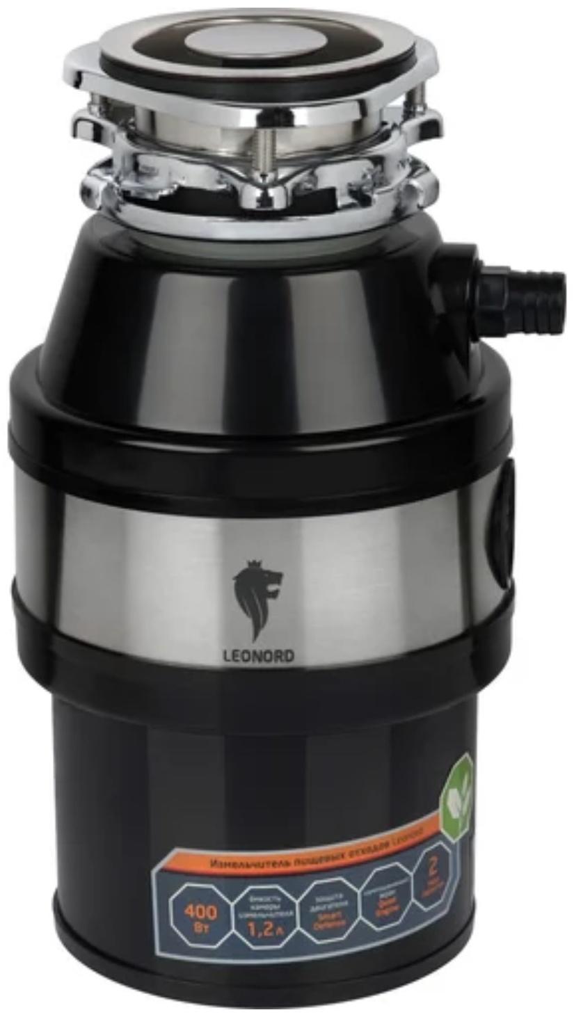 Измельчитель пищевых отходов Leonord LE-FWD-400, 400 Вт, 3200 об/мин, 1.2 л, чёрный