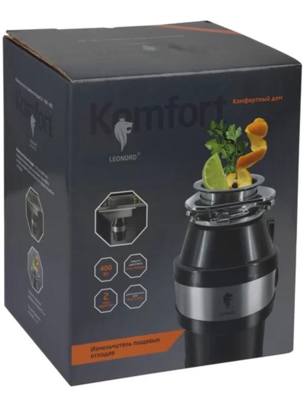 Измельчитель пищевых отходов Leonord LE-FWD-400, 400 Вт, 3200 об/мин, 1.2 л, чёрный