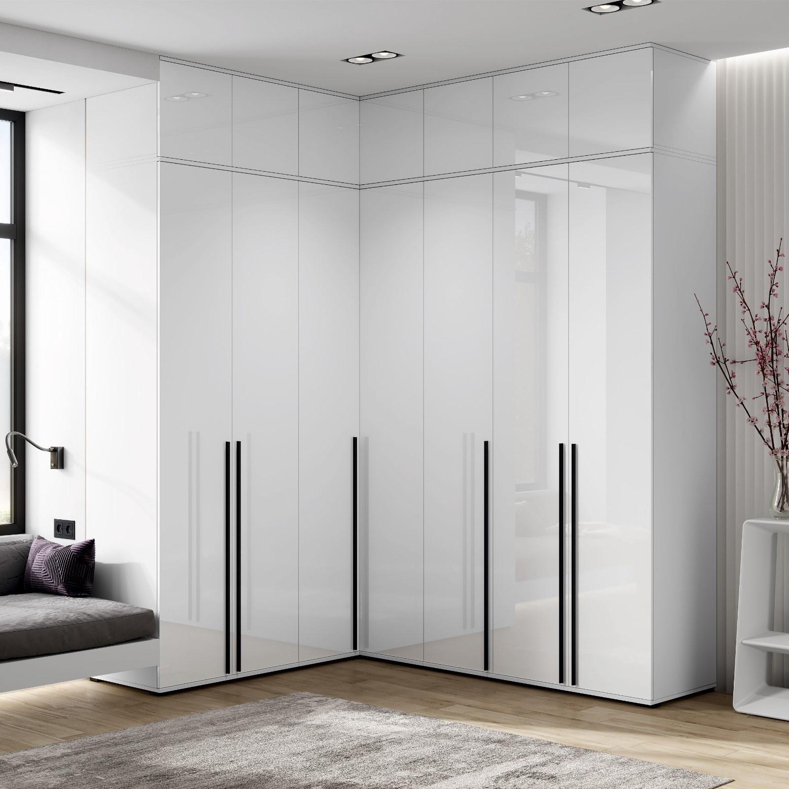 Антресоль угловая «Норд», для шкафа, 906×906×418 мм, цвет белый глянец