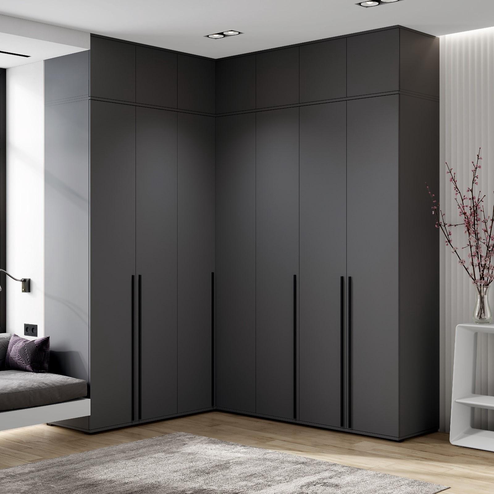 Антресоль угловая «Норд», для шкафа, 906×906×418 мм, графит