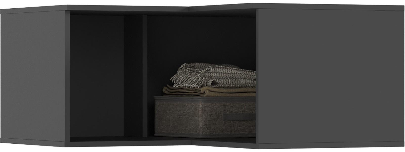 Антресоль угловая «Норд», для шкафа, 906×906×418 мм, графит