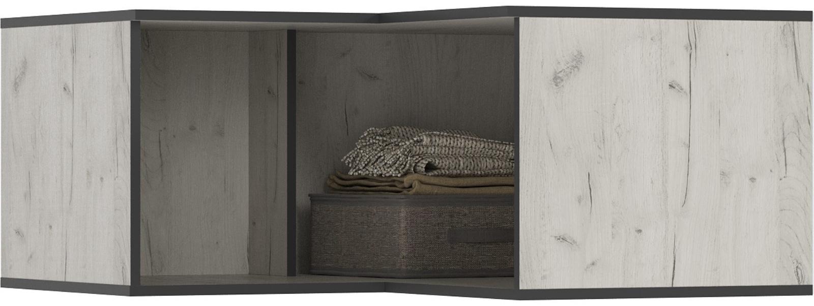 Антресоль угловая «Норд», для шкафа, 906×906×418 мм, цвет крафт белый