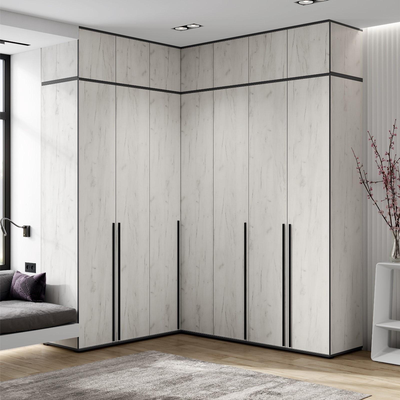 Антресоль угловая «Норд», для шкафа, 906×906×418 мм, цвет крафт белый