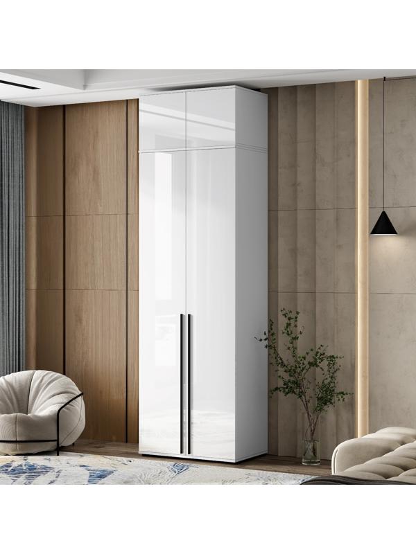 Антресоль «Норд», к шкафу, двухдверная, 800×510×418 мм, цвет белый глянец