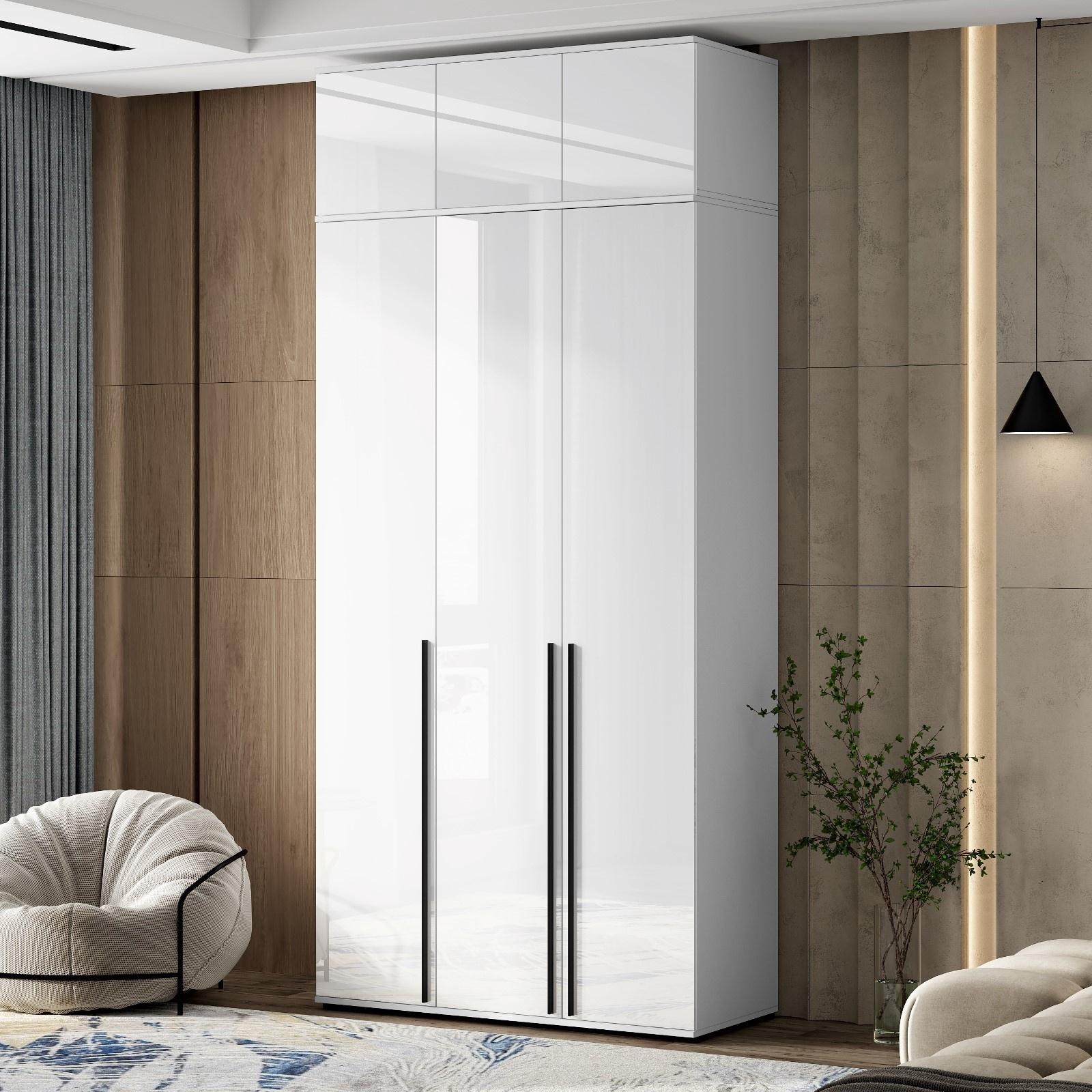 Антресоль для трехдверного шкафа «Норд», 1200×510×418 мм, белый глянец