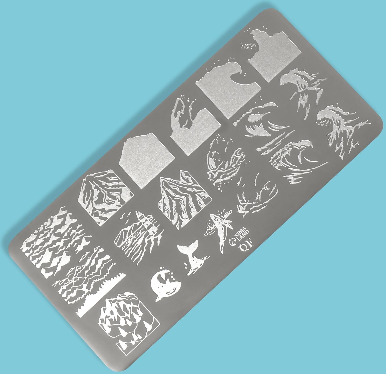 Пластина для стемпинга металлическая «Волна», 12 × 6 см