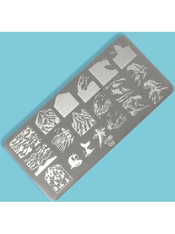 Пластина для стемпинга металлическая «Волна», 12 × 6 см