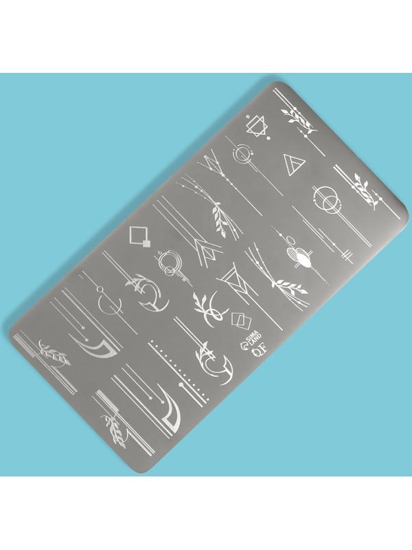 Пластина для стемпинга металлическая «Линии и узоры», 12 × 6 см