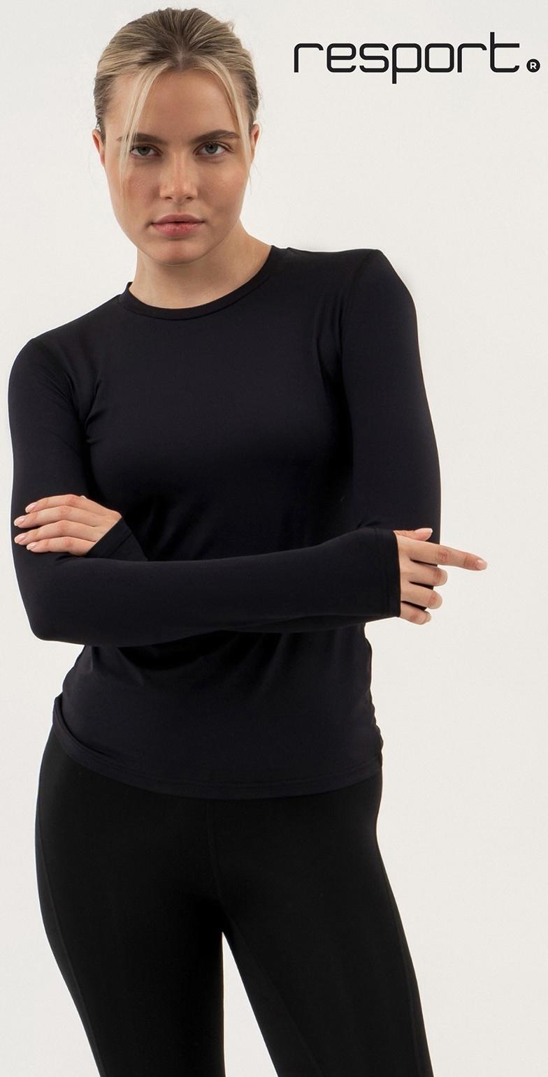 Рашгард женский Resport, р. 44, цвет чёрный, базовый, с длинным рукавом