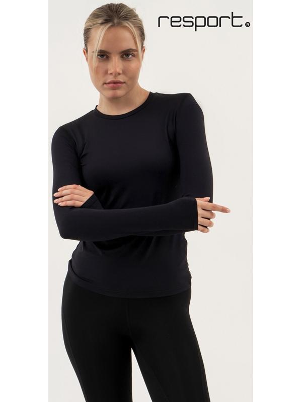 Рашгард женский Resport, р. 48, цвет чёрный, базовый, с длинным рукавом