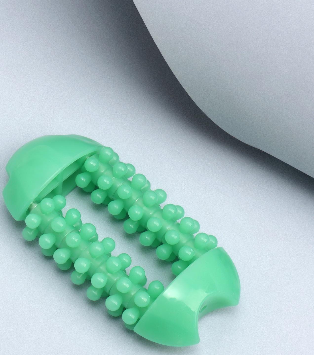 Массажёр для рук и ног, 14 колёс, 10, 5 5 см, цвет зелёный