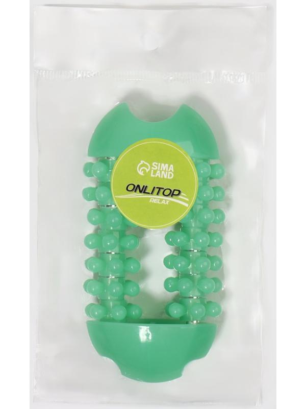 Массажёр для рук и ног, 14 колёс, 10, 5 5 см, цвет зелёный