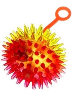 Мяч световой на резиночке, 6,5 см, прозрачный, набор 3 шт, МИКС