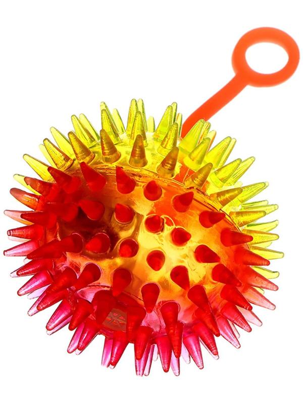 Мяч световой на резиночке, 6,5 см, прозрачный, набор 3 шт, МИКС