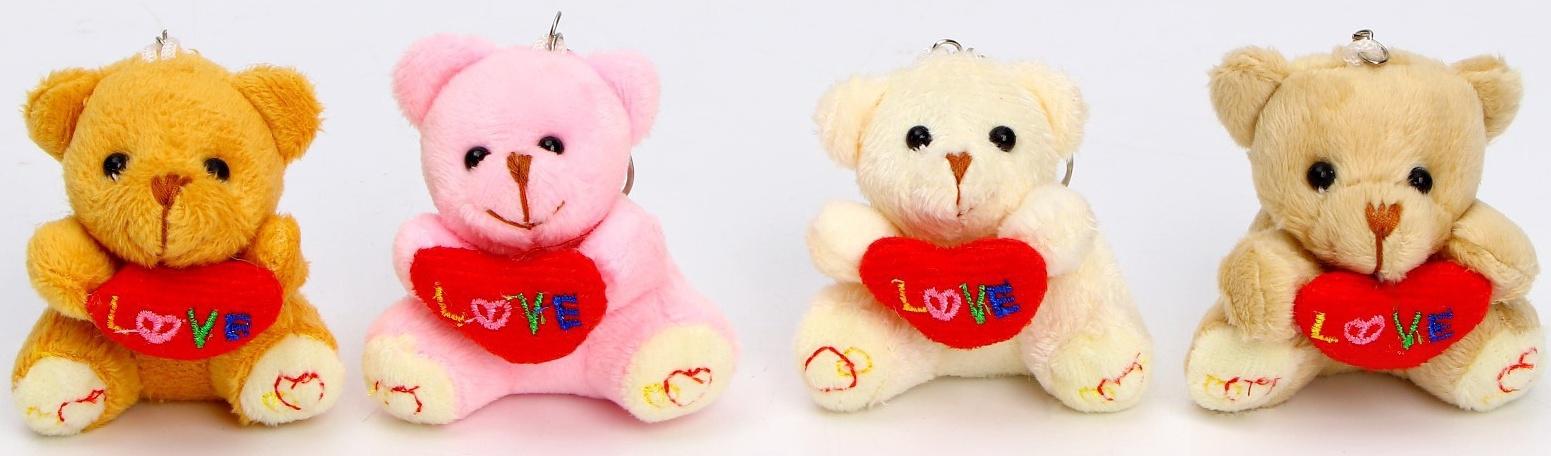 Брелок - мягкая игрушка «Мишка с сердцем», набор 3 шт, МИКС