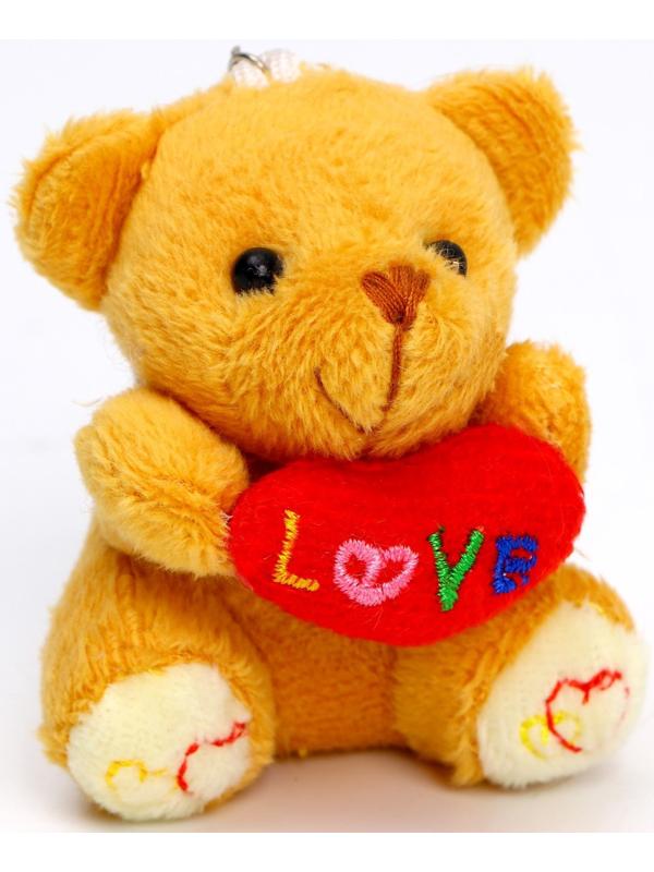 Брелок - мягкая игрушка «Мишка с сердцем», набор 3 шт, МИКС