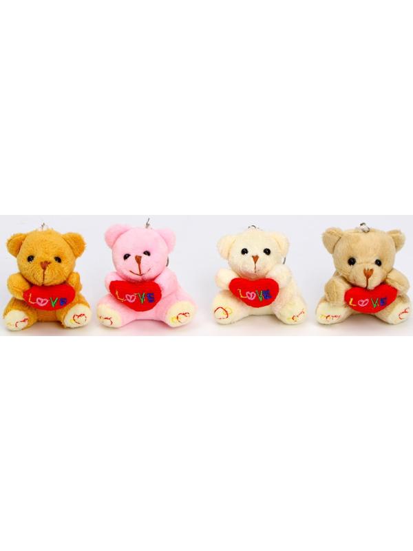 Брелок - мягкая игрушка «Мишка с сердцем», набор 3 шт, МИКС