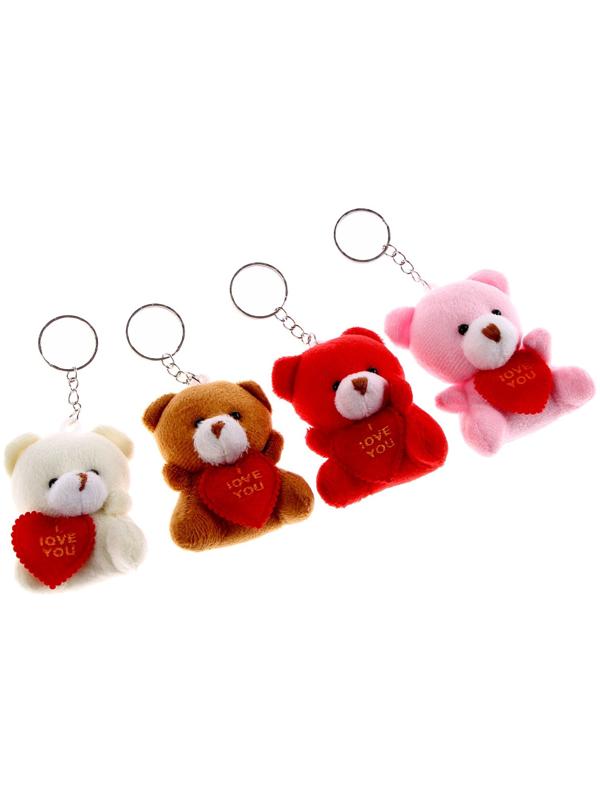 Брелок «Мишка с сердцем», набор 3 шт., цвета МИКС