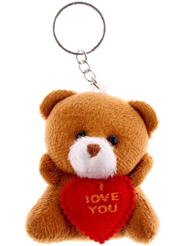 Брелок «Мишка с сердцем», набор 3 шт., цвета МИКС
