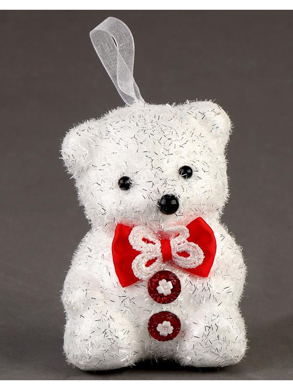 Игрушка из пенопласта «Блестящий мишка» с бантиком, 10 см, набор 3 шт