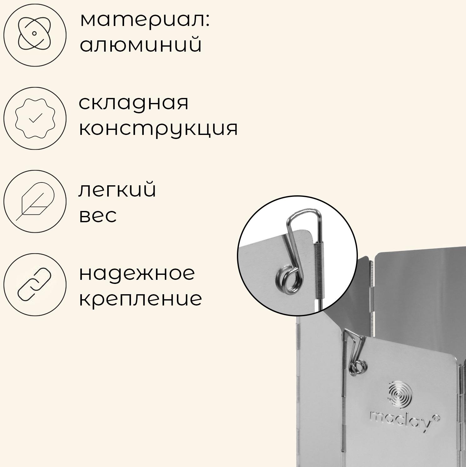 Экран maclay, ветрозащитный, 68×24 см