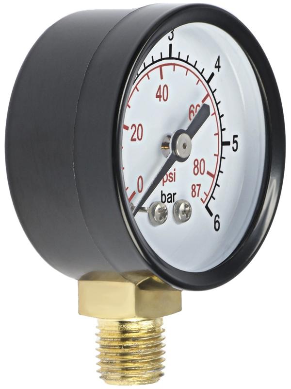 Манометр ZEIN, радиальный, диаметр корпуса 50 мм, 6 бар, 1/4