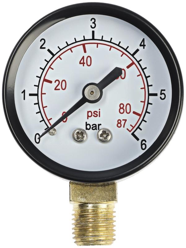 Манометр ZEIN, радиальный, диаметр корпуса 50 мм, 6 бар, 1/4