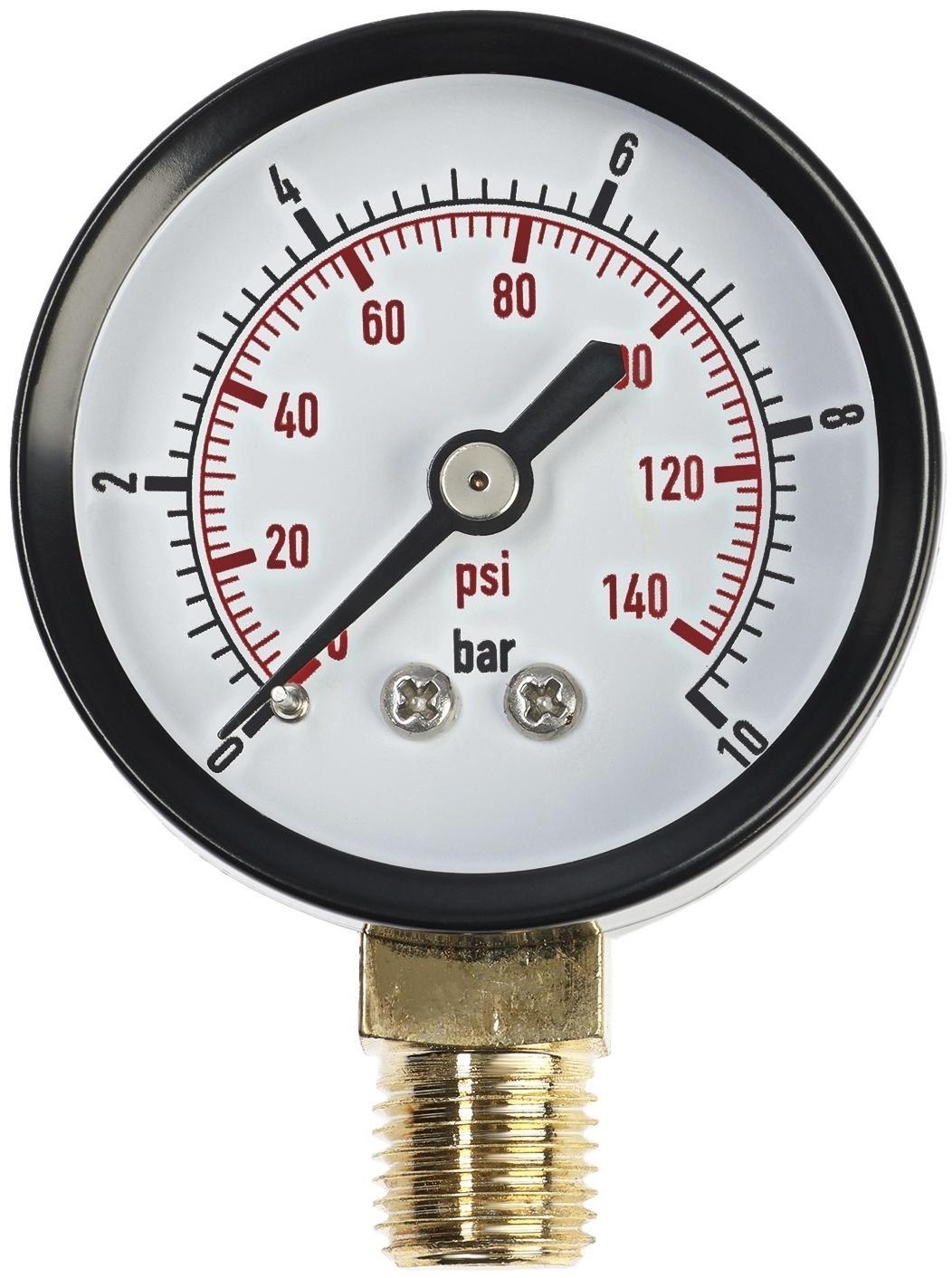 Манометр ZEIN, радиальный, диаметр корпуса 50 мм, 10 бар, 1/4