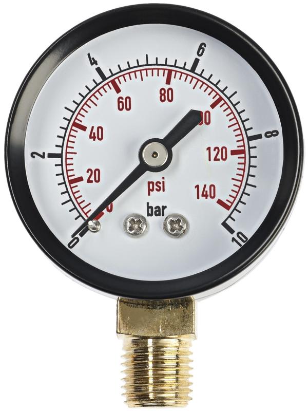 Манометр ZEIN, радиальный, диаметр корпуса 50 мм, 10 бар, 1/4