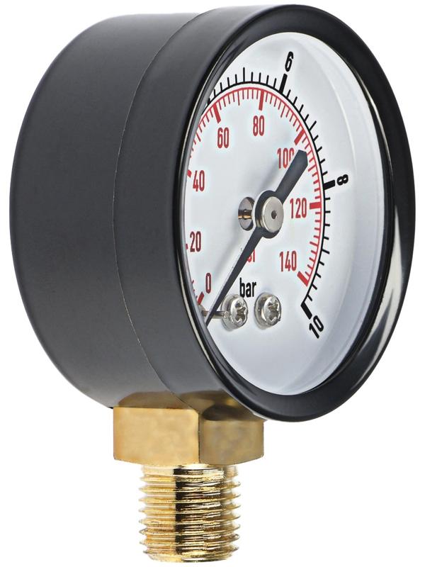 Манометр ZEIN, радиальный, диаметр корпуса 50 мм, 10 бар, 1/4