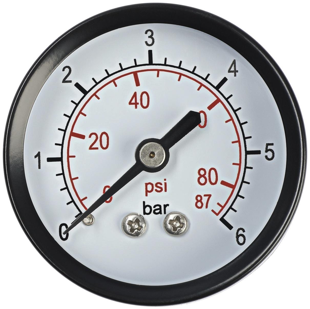 Манометр ZEIN, аксиальный, диаметр корпуса 50 мм, 6 бар, 1/4