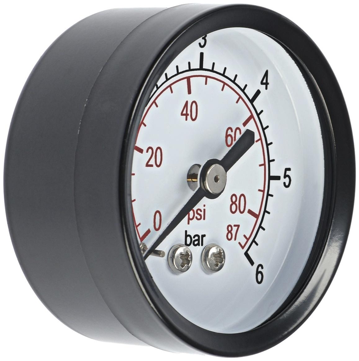 Манометр ZEIN, аксиальный, диаметр корпуса 50 мм, 6 бар, 1/4