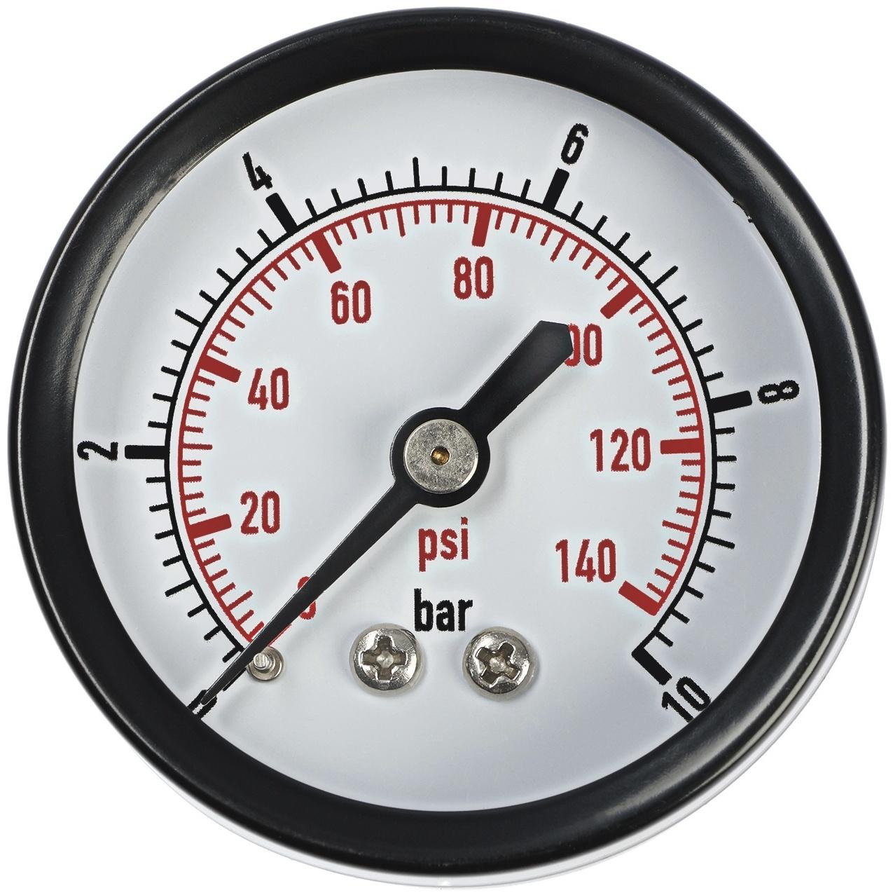 Манометр ZEIN, аксиальный, диаметр корпуса 50 мм, 10 бар, 1/4