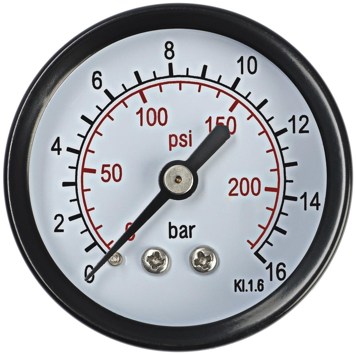 Манометр ZEIN, аксиальный, диаметр корпуса 50 мм, 16 бар, 1/4