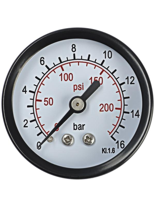Манометр ZEIN, аксиальный, диаметр корпуса 50 мм, 16 бар, 1/4