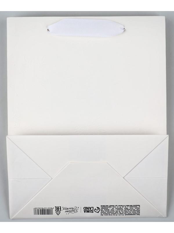 Пакет подарочный новогодний ламинированный «Снежинки», MS 18 х 23 х 10 см