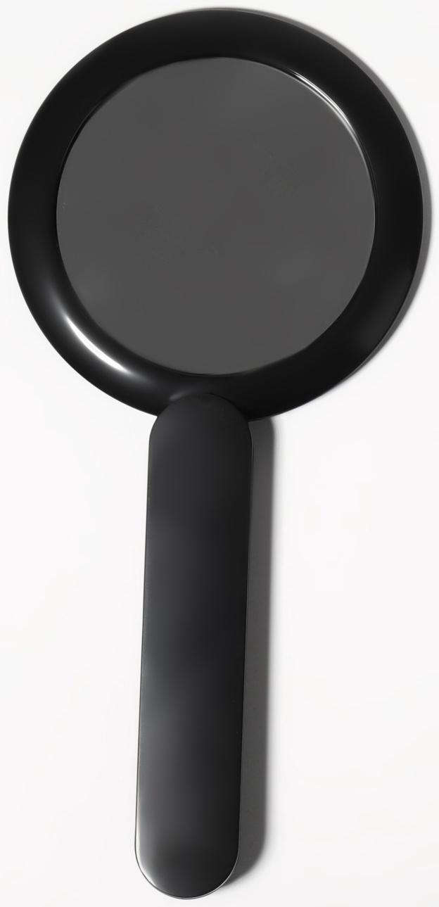 Зеркало с ручкой, складное, двустороннее, с увеличением, d зеркальной поверхности 6,4 см, цвет чёрный