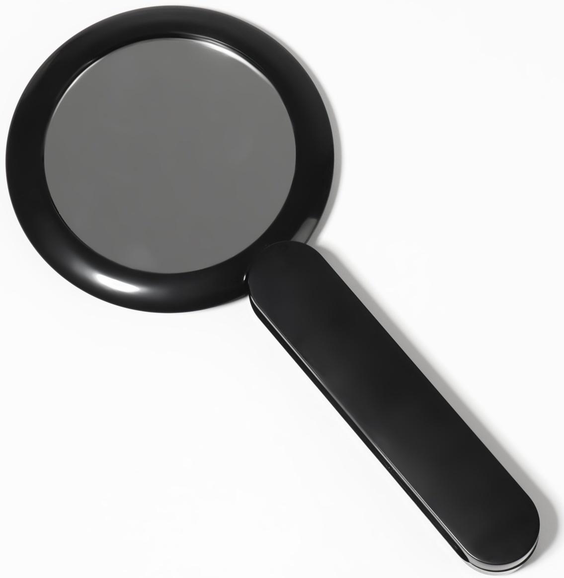 Зеркало с ручкой, складное, двустороннее, с увеличением, d зеркальной поверхности 6,4 см, цвет чёрный