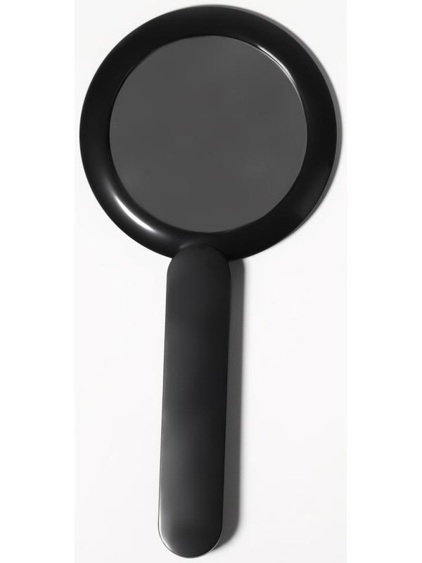 Зеркало с ручкой, складное, двустороннее, с увеличением, d зеркальной поверхности 6,4 см, цвет чёрный