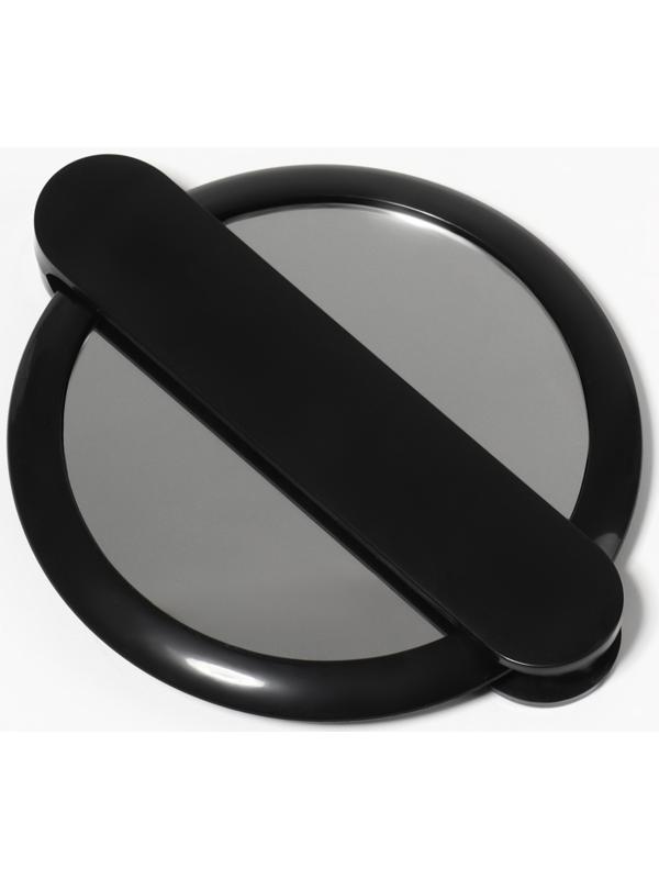 Зеркало с ручкой, складное, двустороннее, с увеличением, d зеркальной поверхности 6,4 см, цвет чёрный