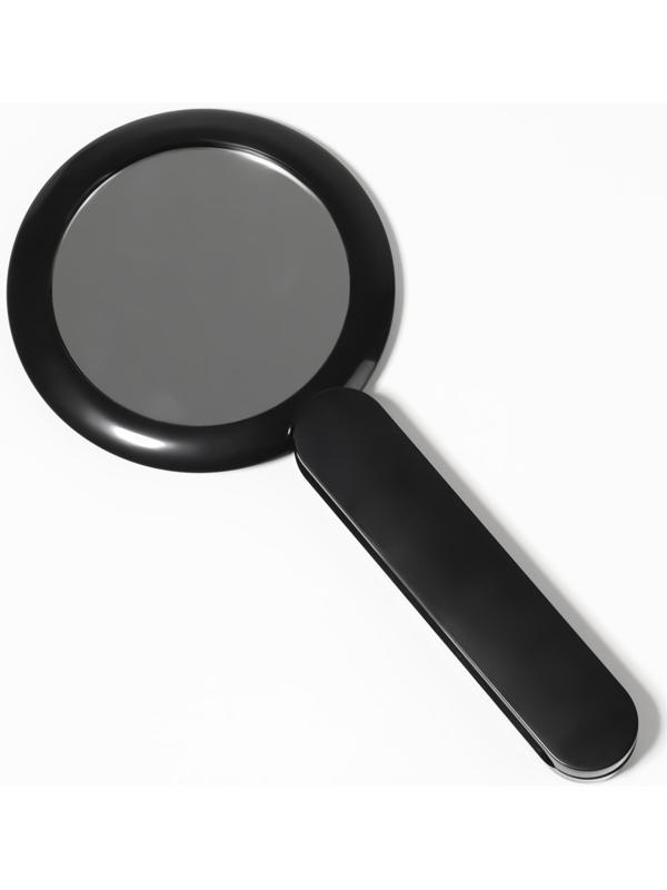 Зеркало с ручкой, складное, двустороннее, с увеличением, d зеркальной поверхности 6,4 см, цвет чёрный