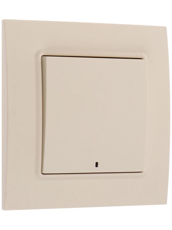Выключатель TOT Elegant, 10 А, 1 кл., с подсветкой, скрытый, бежевый