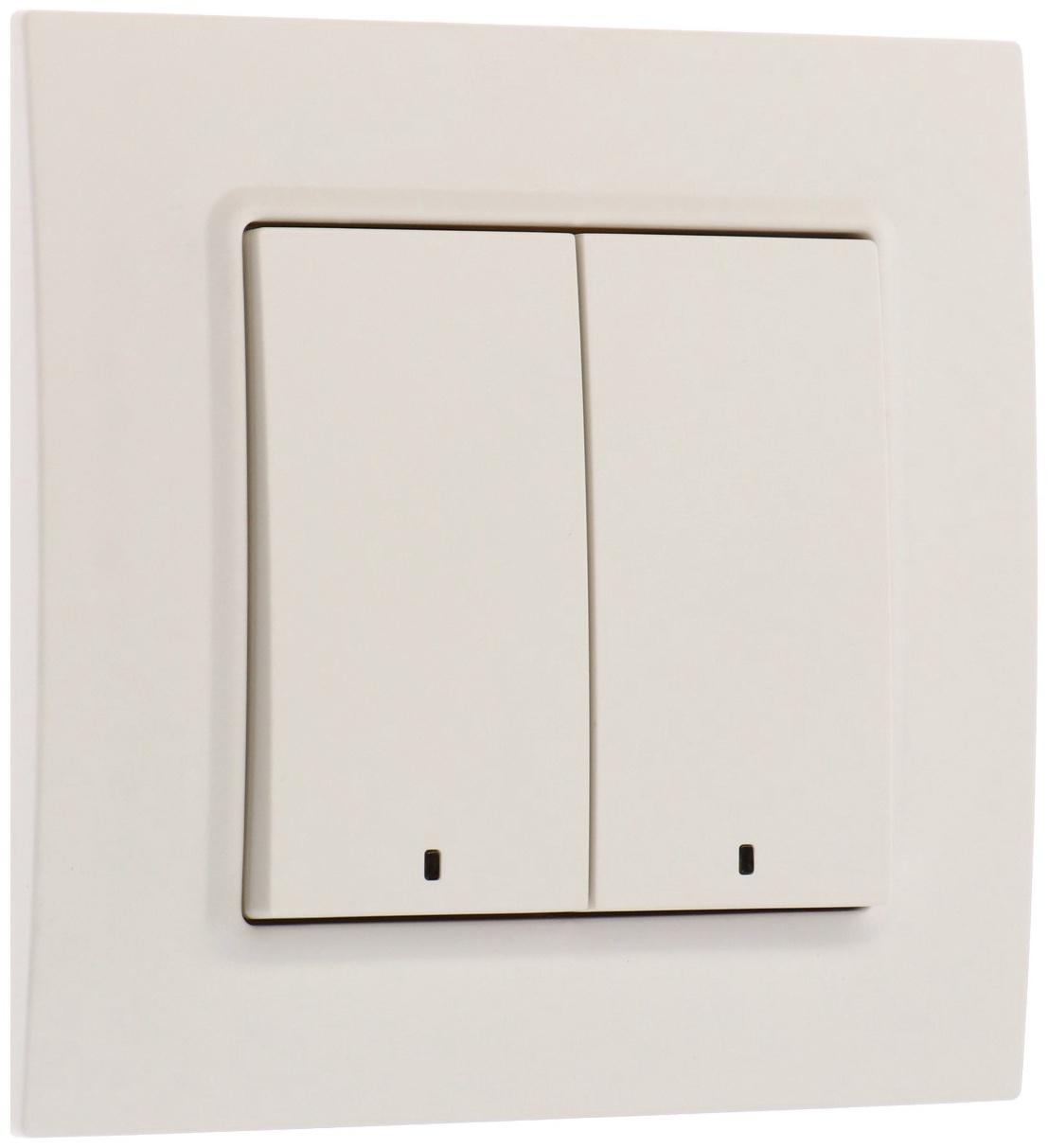 Выключатель TOT Elegant, 10 А, 2 кл., с подсветкой, скрытый, белый