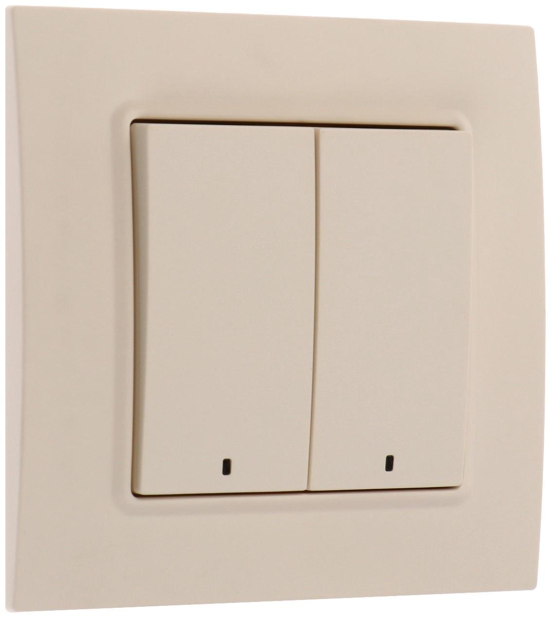 Выключатель TOT Elegant, 10 А, 2 кл., с подсветкой, скрытый, бежевый