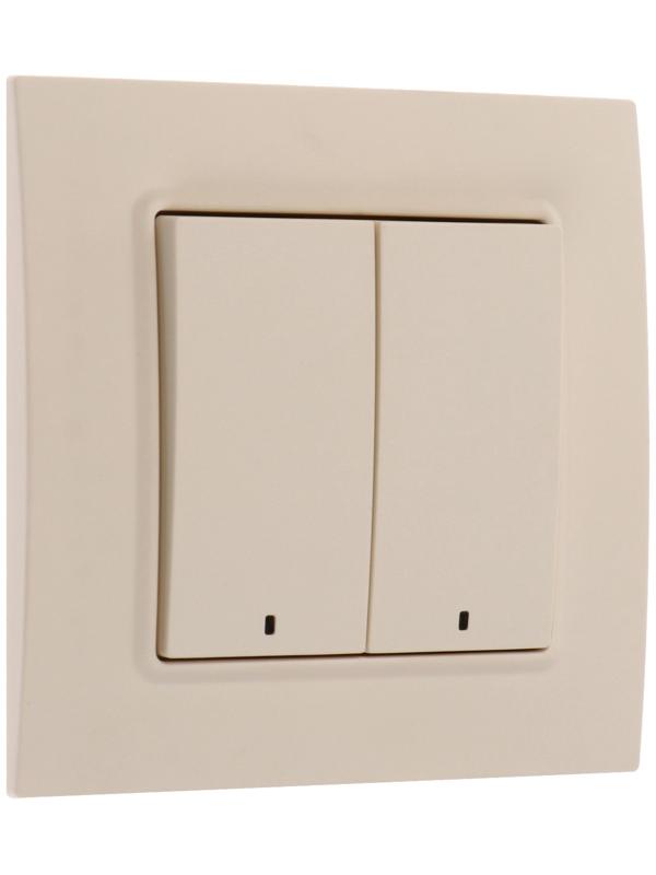 Выключатель TOT Elegant, 10 А, 2 кл., с подсветкой, скрытый, бежевый