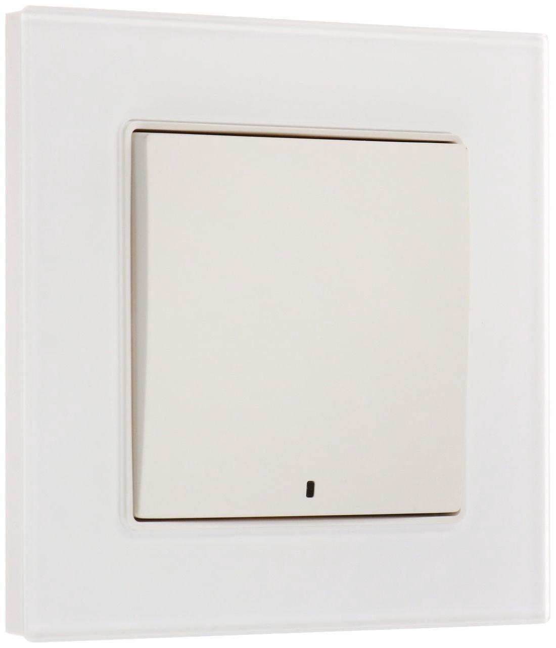 Выключатель TOT Matte Glass, 10 А, 1 кл., с подсветкой, скрытый, стекло, белый