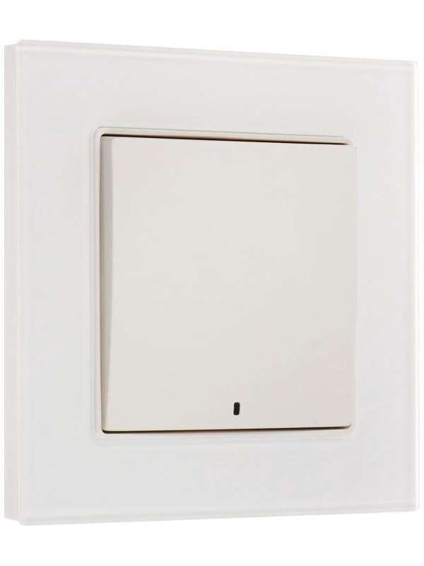 Выключатель TOT Matte Glass, 10 А, 1 кл., с подсветкой, скрытый, стекло, белый