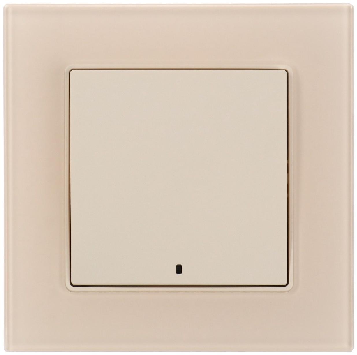 Выключатель TOT Matte Glass, 10 А, 1 кл., с подсветкой, скрытый, стекло, бежевый