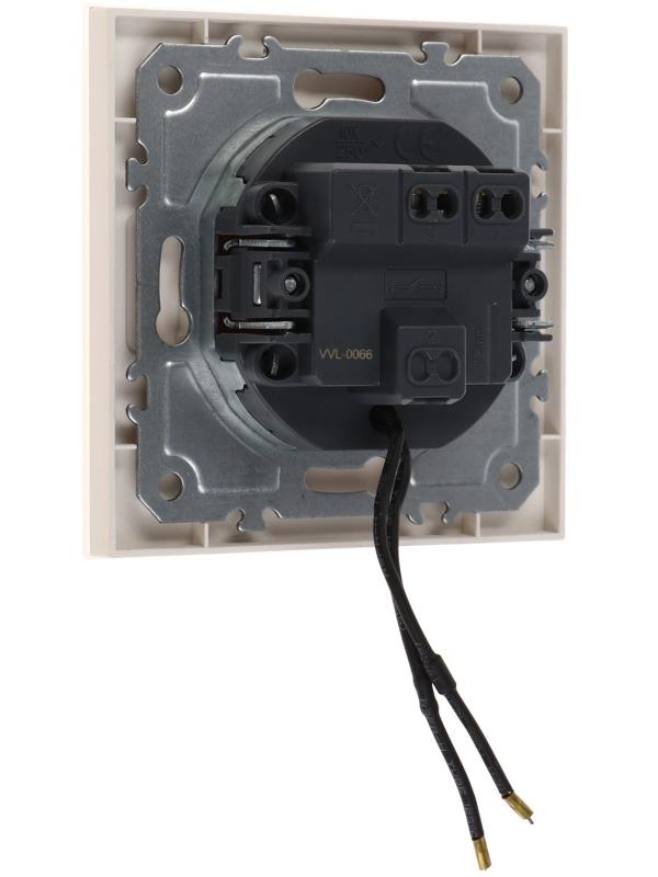 Выключатель TOT Matte Glass, 10 А, 1 кл., с подсветкой, скрытый, стекло, бежевый